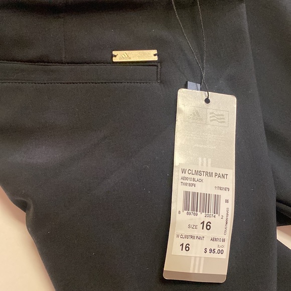 Adidas black size 16 Climastorm pants NWT pockets golf - Picture 6 of 10